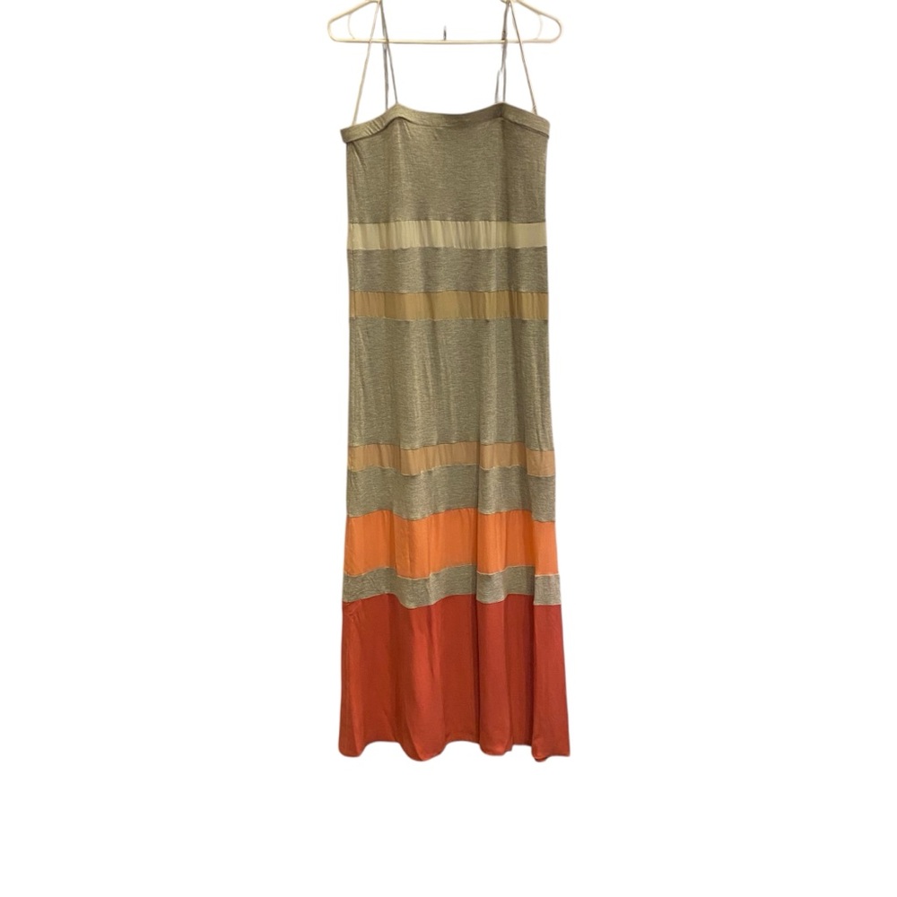 Haute Hippie Women’s Jersey Modal and Silk Color block Stripe Maxi Sundress sz L